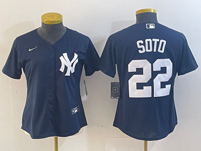 Youth New York Yankees #22 Juan Soto Navy Stitched Baseball Jersey